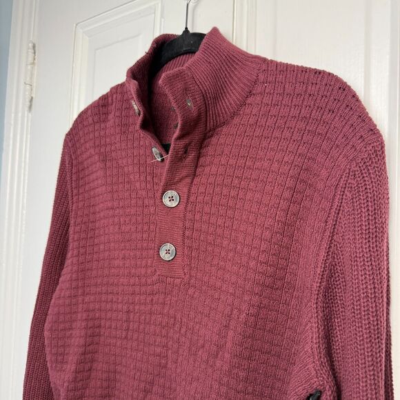 Ethan Pierce Sweater Mens Medium Maroon Knit Pullover Business Casual NWT - Picture 2 of 7